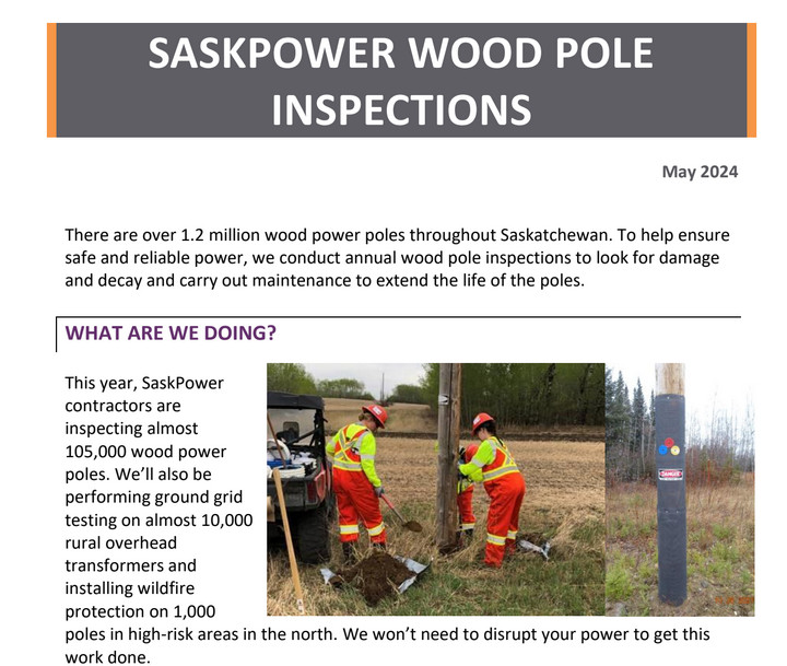 SaskPower Wood Pole & Gas Line Inspections RM of Battle River No. 438